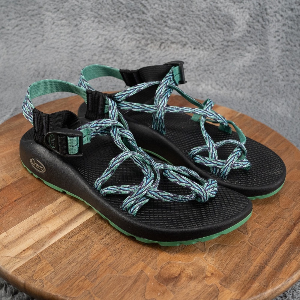 CHACO ZX/2 Toe Loop Purple Aqua White Outdoor Women's Sandals Sz 9